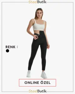 Yüksek Bel Agraflı Termal Tayt